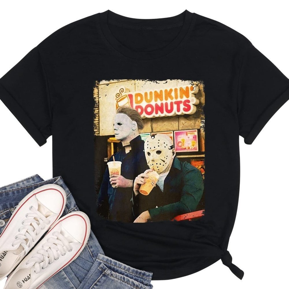 Horror Movies Tshirt Michael Myers Jason Scary Killers Shirt Halloween Party - Picture 1 of 4